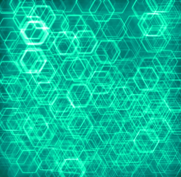 Pale green hexode cells abstract background