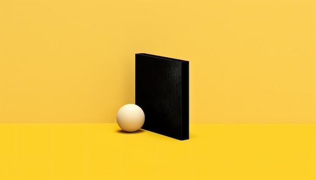 淡い黄色の背景に黒い長方形が描かれたアーミン・ホフマン・スイス・デザインのポスター
