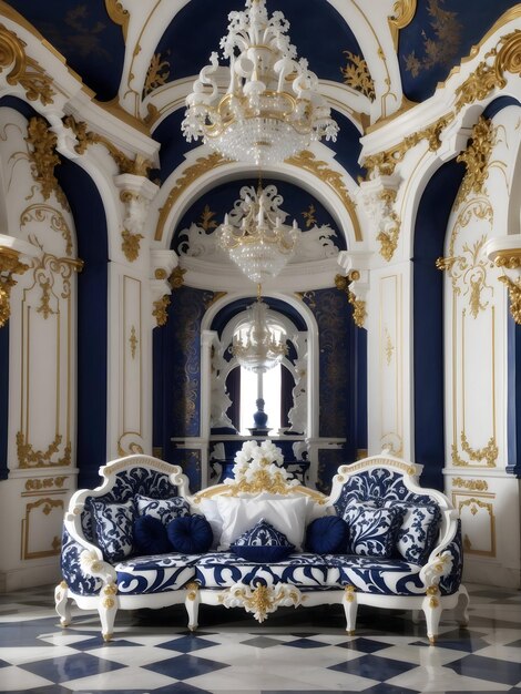 paleis van Versailles wit en blauw