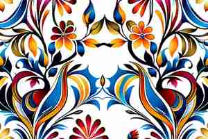 Photo palekh style seamless pattern