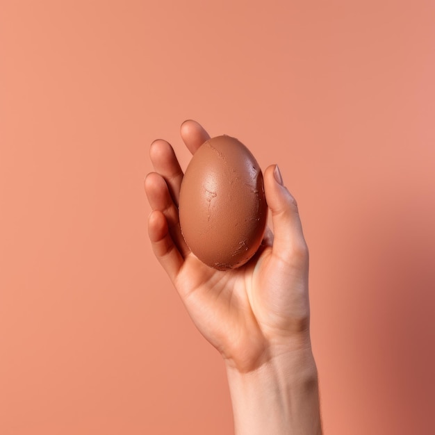 Фотография Paleocore Studio Рука, держащая шоколадное пасхальное яйцо