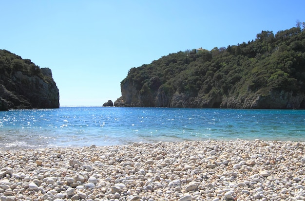 Paleokastritsa beach of Corfu island Greece