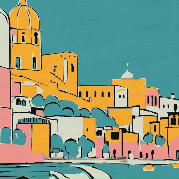 palermo architecture sketches italian travel art