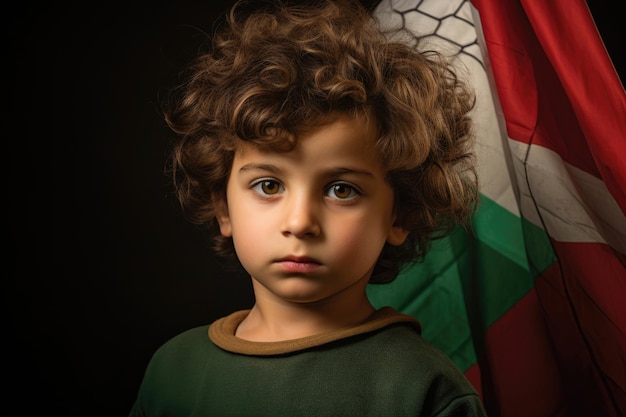 Palestijns kind met Palestijnse vlag