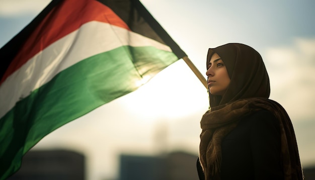 Palestijnse vlag in zonlicht