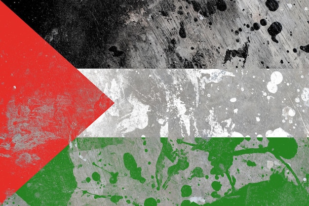 Palestina vlag op gekraste oude grunge textuur achtergrond