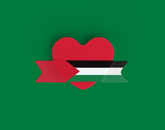 Palestine Flag Heart Banner