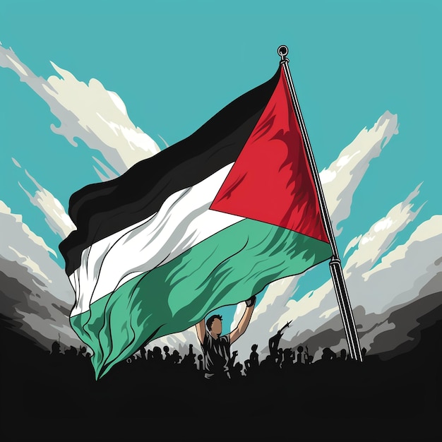 パレスチナ国旗のイラスト ジェネレーティブ・AI