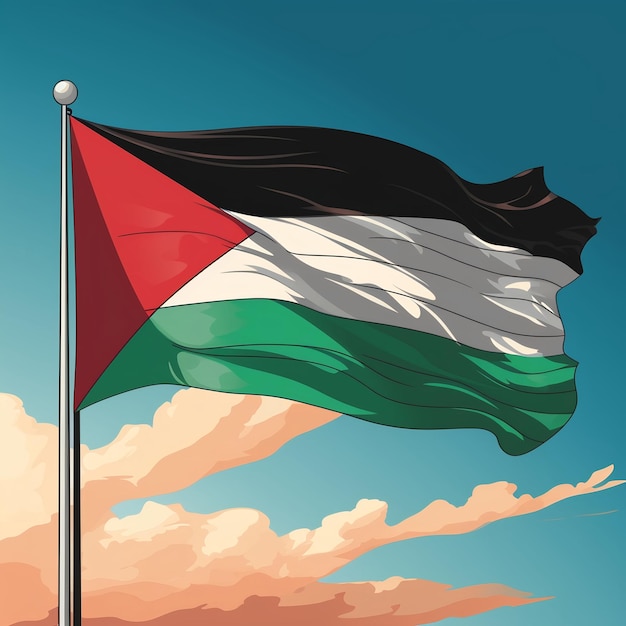 Palestine flag illustration Generative AI
