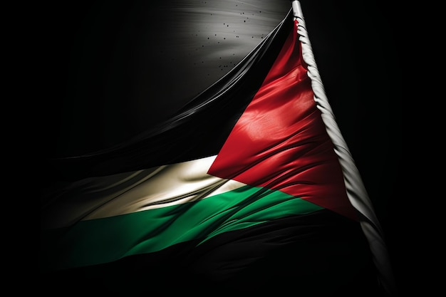 Palestines flag bokeh background with Victory Islamic symbol Generative AI