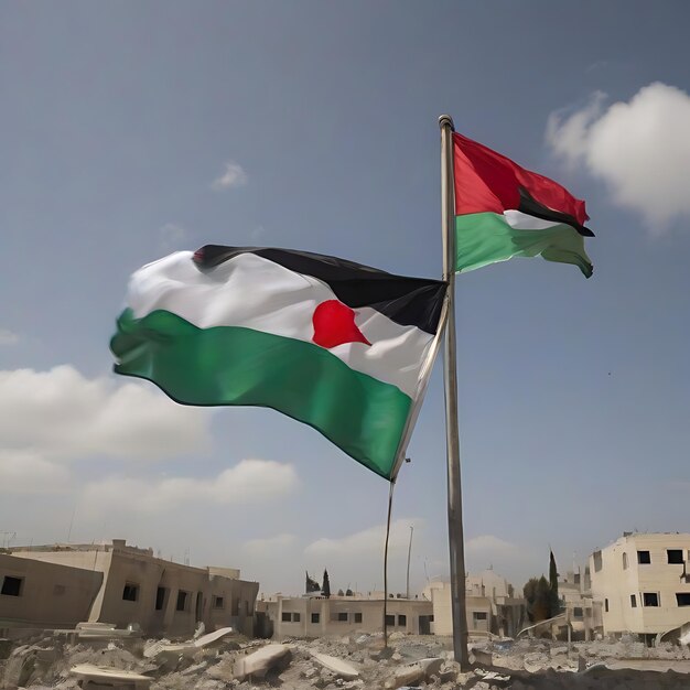 Photo palestinian flag ai