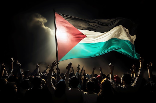 palestinian flag with sunlight AI generated image