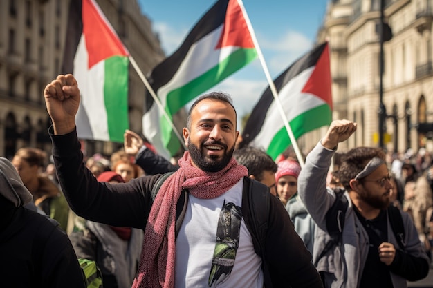 Foto protesta per la libertà palestinese