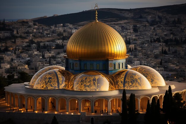 Foto la moschea palestinese al-aqsa vista ravvicinata