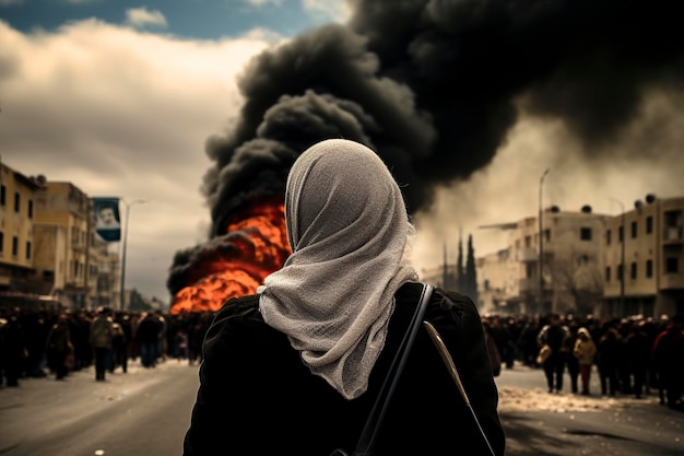 Фото Палестинцы протестуют на улице