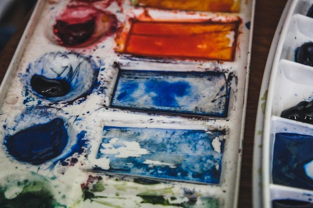 A palette for watercolor paints