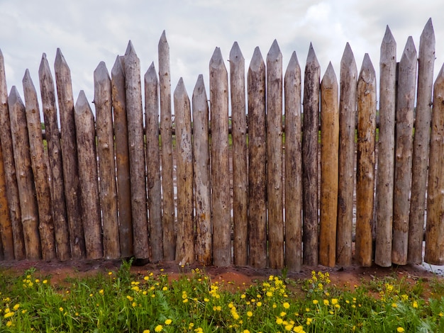 Palisade - fence of sharpened logs 