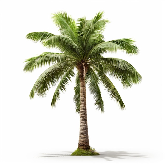 Palm or coconut tree isolated on white background