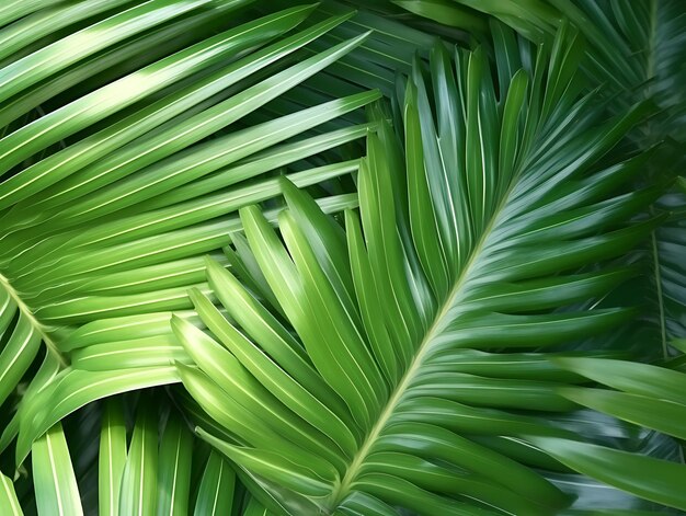 Photo palm green leaves background closeup