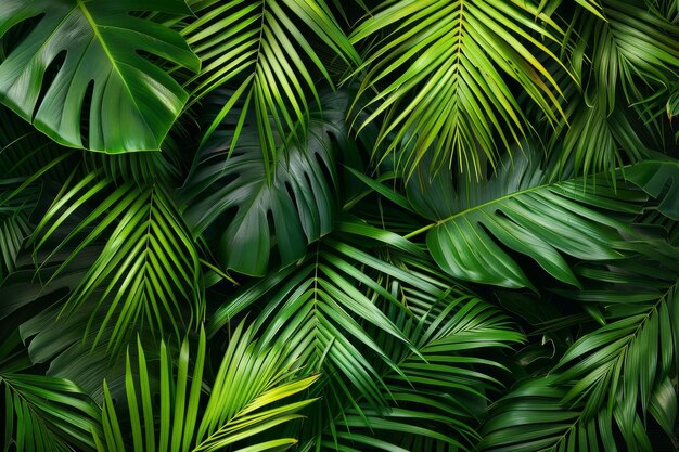 잎 패턴 울창한 정글 배경 이국적인 열대 잎자루 잎 실크 봉제