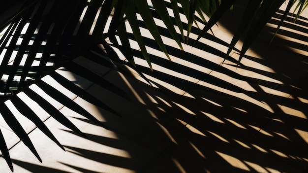 Palm leaf shadow background Illustration Generative AIxD