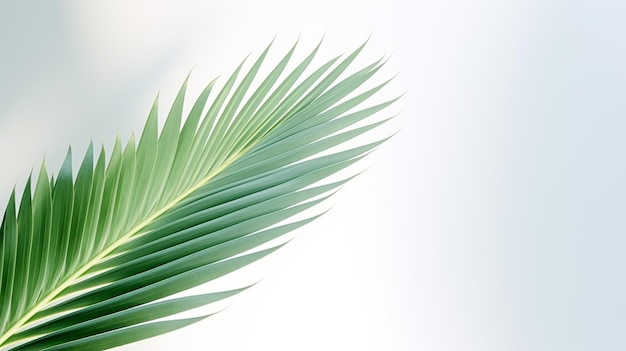 A palm leaf on a white background