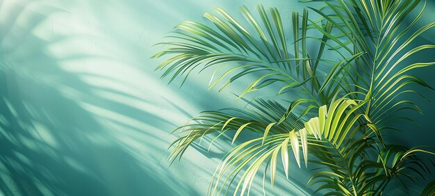 Palm Leaves on Blue Background Your Style