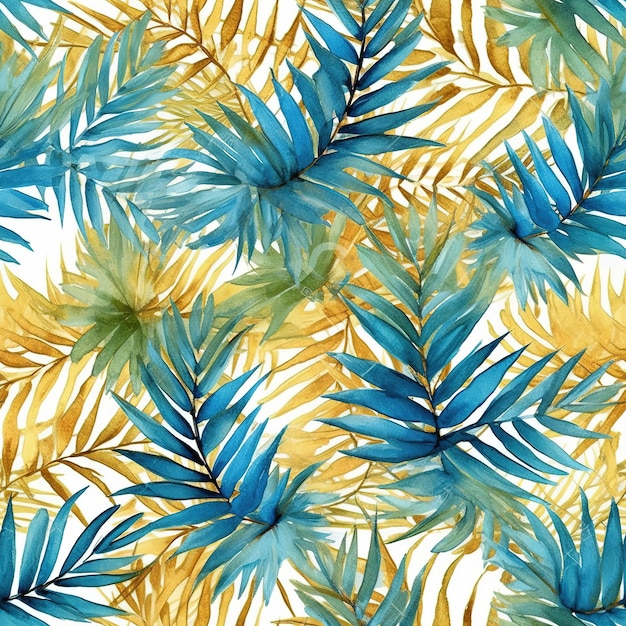 Photo palm leaves pattern tiles