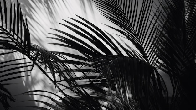 Palm leaves shadow Illustration AI Generative