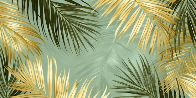 Photo palm leaves wallpaper golden leaf wallpaper