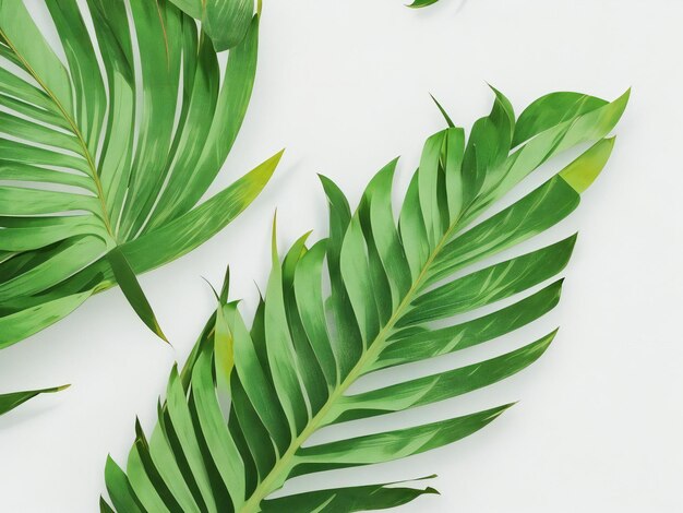 Palm leaves on a white background ai generated
