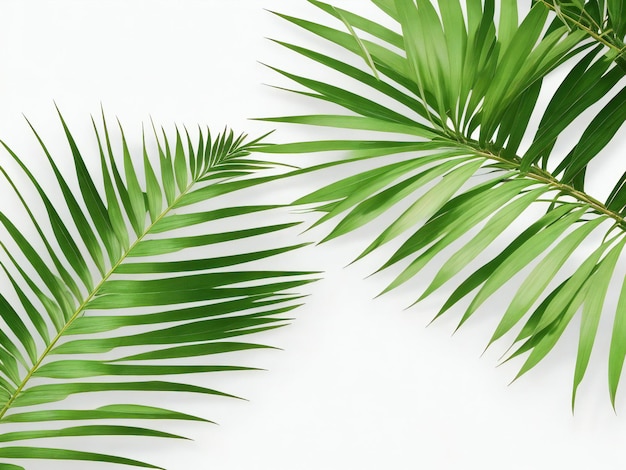 Palm leaves on a white background ai generated