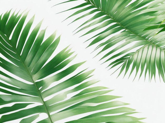 Palm leaves on a white background ai generated