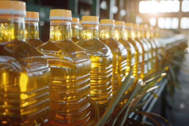 Photo palm oil in glass bottles palm oil can also be produced as biodiesel