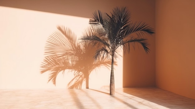 Palm shadow background Illustration AI GenerativexA