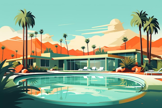 Palm Springs Modernism Retro Desert Oasis in MidCentury Hues