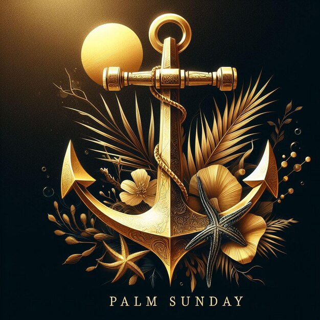 Photo palm sunday golden hue of the anchor ai generated