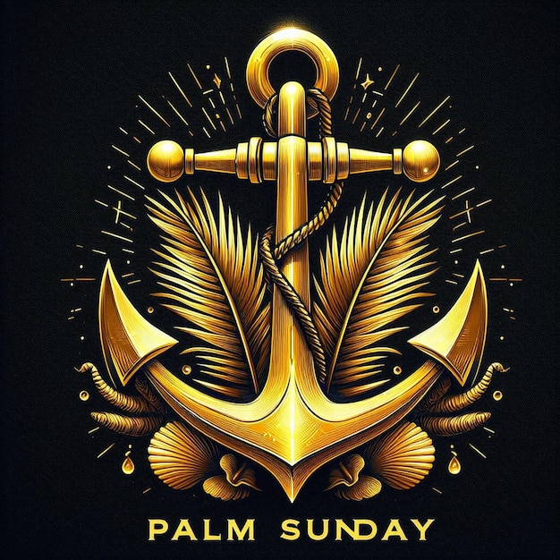 Photo palm sunday golden hue of the anchor ai generated