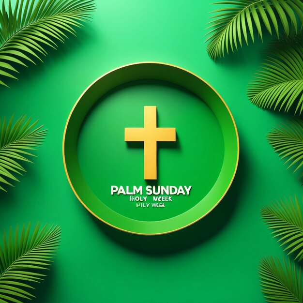 Photo palm sunday holy week social media instagram post 3d render happy easter