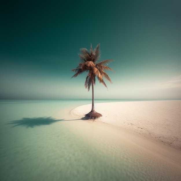 Пальма на фоне океана