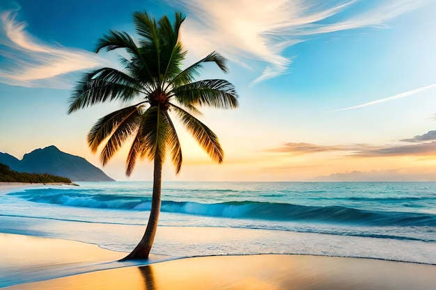 Palm tree on the beach wallpapers