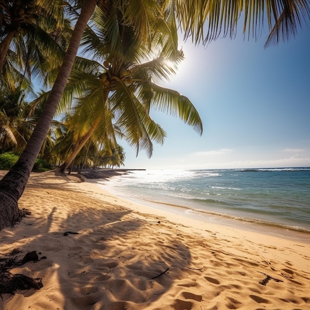 Palm tree on the beach