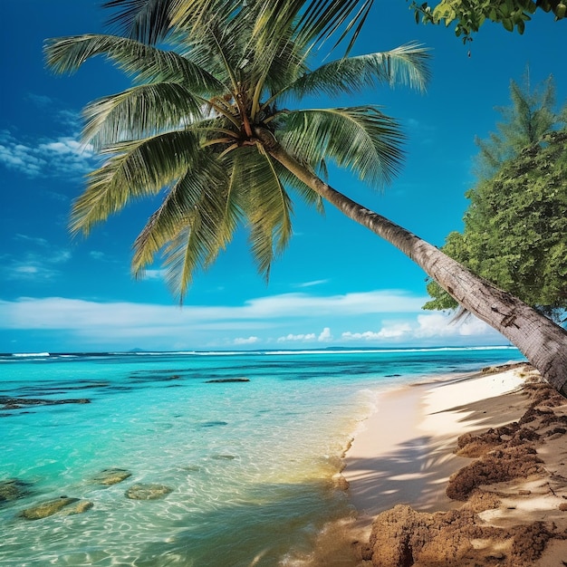 Foto palmera sulla spiaggia