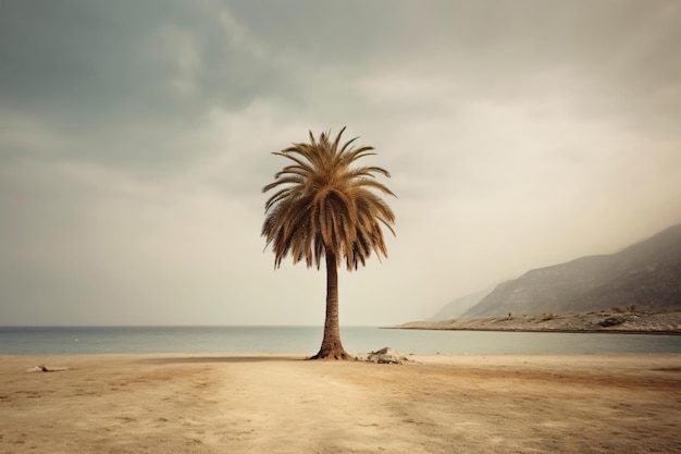  비어 있는 해변 의  나무 사진