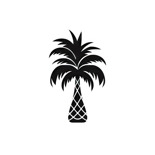 Palm Tree Icon Coconut Trees Symbol Vacation Pictogram Beach Tropical Plant Palm Tree Silhouette Generative AI Illustration