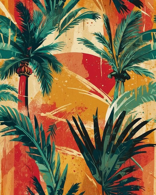 Photo palm tree illustration