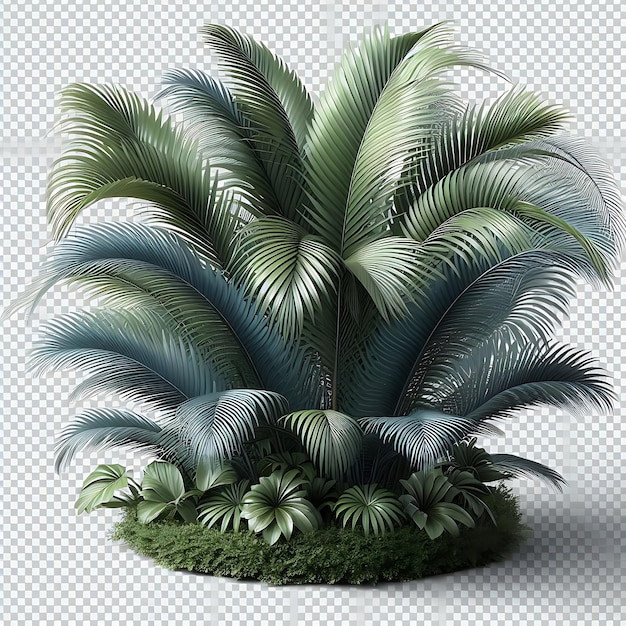 Palm tree isolated on transparent background 3d rendering