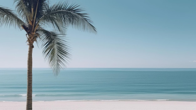 Palm tree leafs on the beach