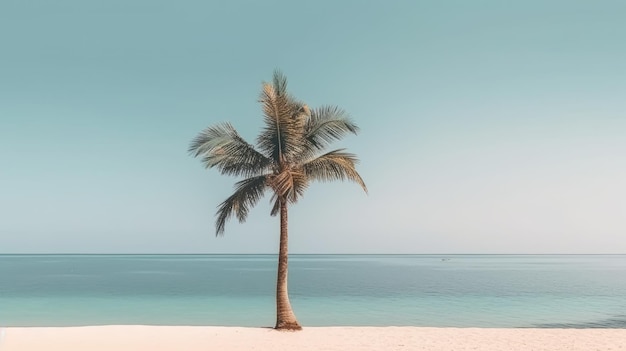 Palm tree leafs on the beach