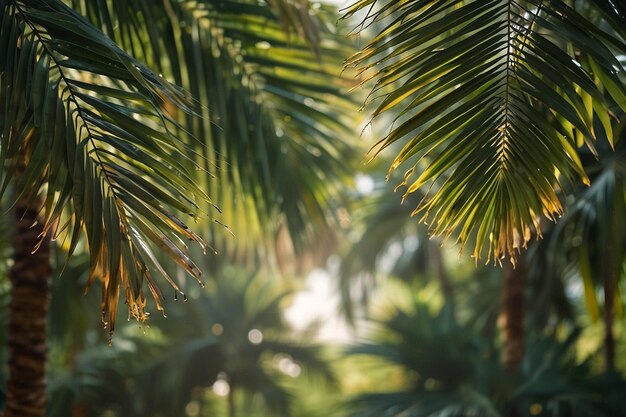 夏の背景にあるパームの葉